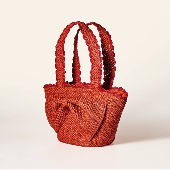 Kate spade raffia bow tote bag - Picture 2 of 13